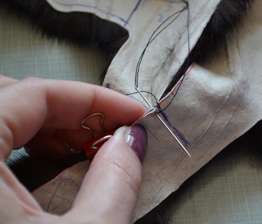 Needle must pierce the same hole again