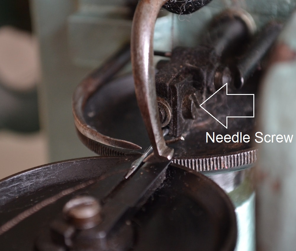 Setting a needle on fur sewing machine
