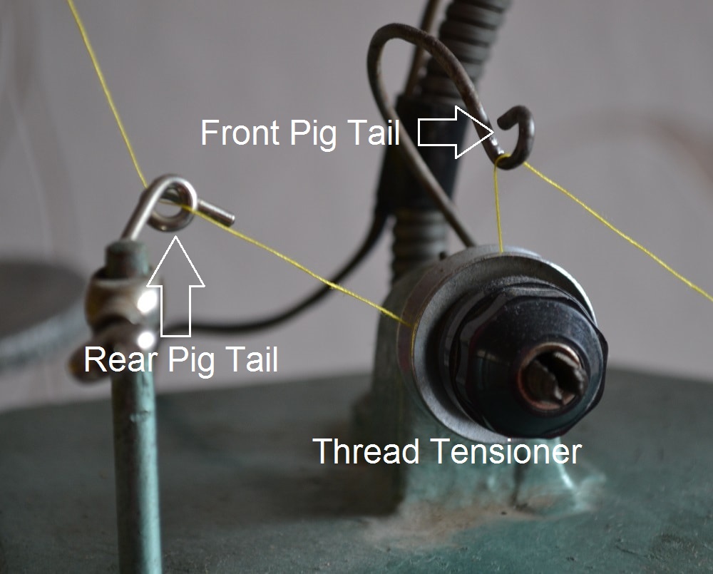 Thread guides and tension discs