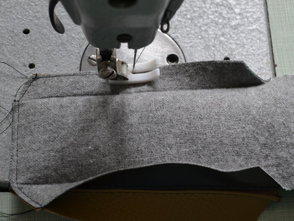 Sewing along both sides of glasses case