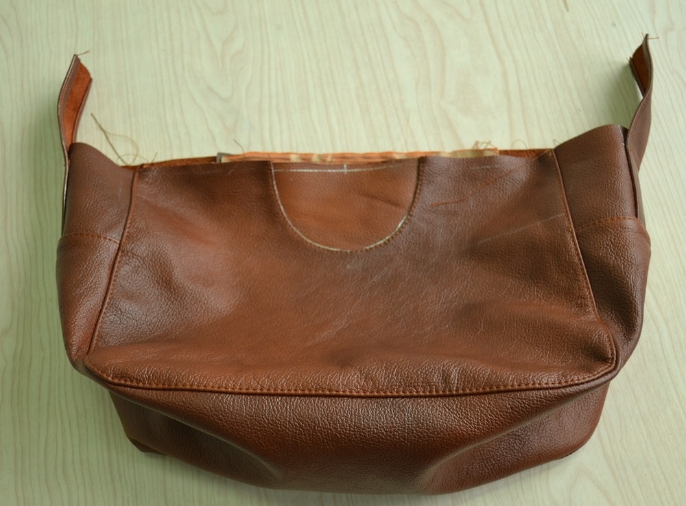 Front side a leather bag