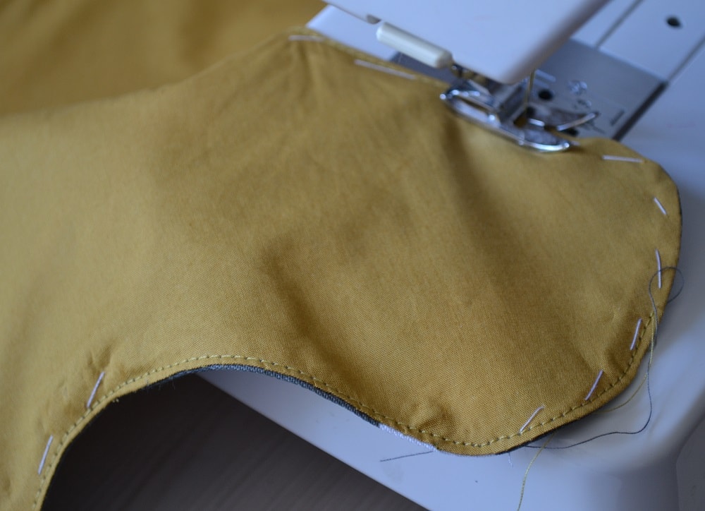 Stitching edges a hat