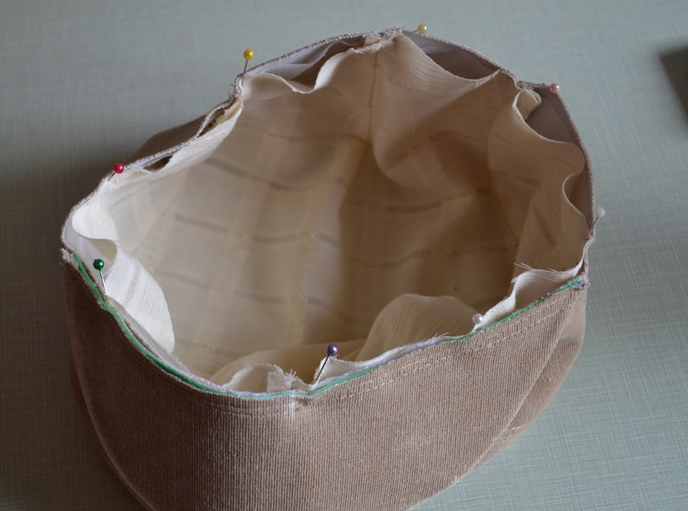 Now insert the lining into the cap
