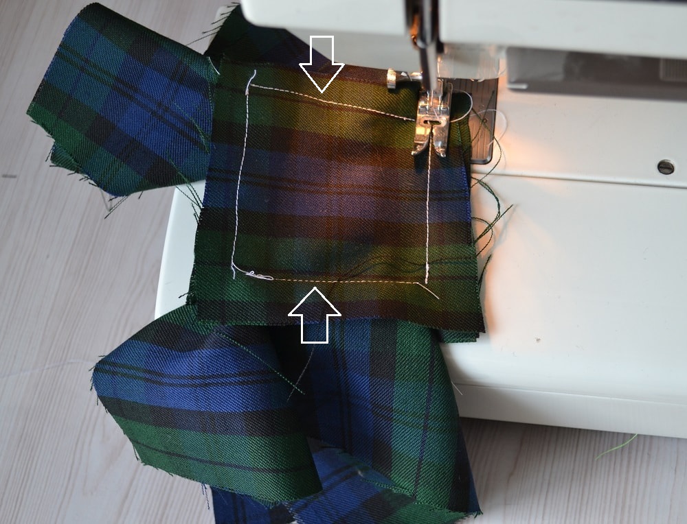 Sewing the inner parts of a pillow