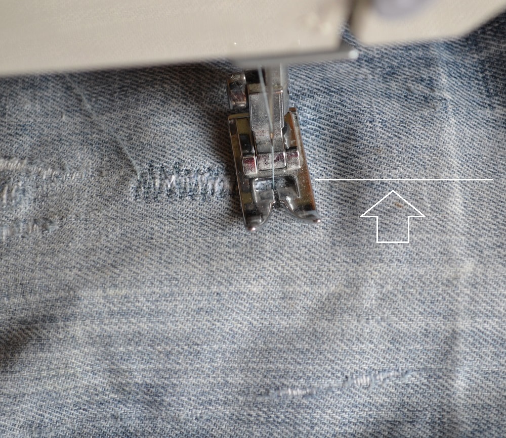 Darning the holes on sewing machine