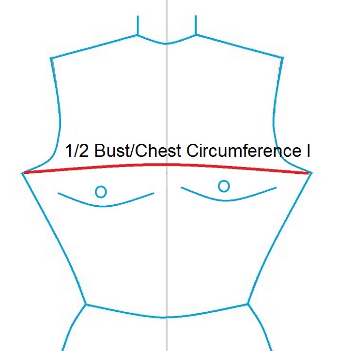 1/2 Bust/Chest Circumference I