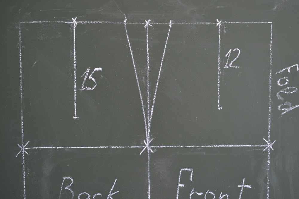 Depth of back and front darts