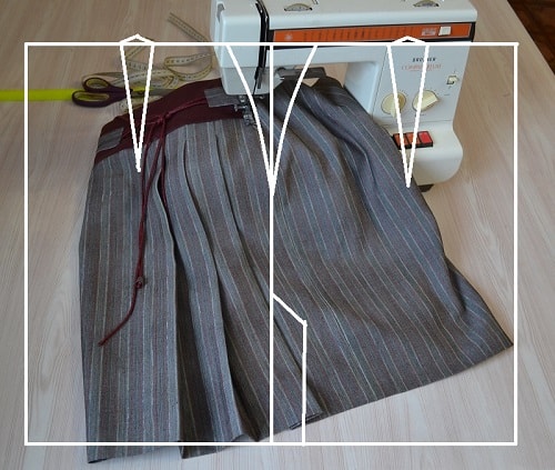 Free pattern drafting of a straight skirt