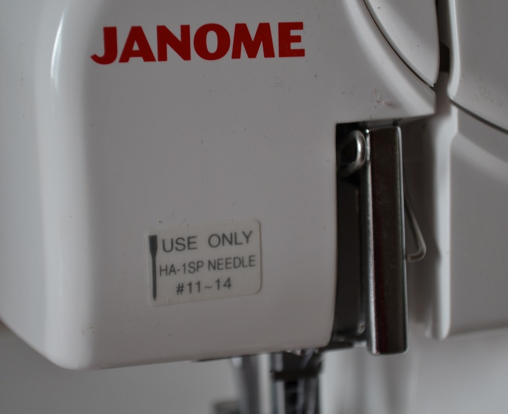 Needle type is marked on overlock housing
