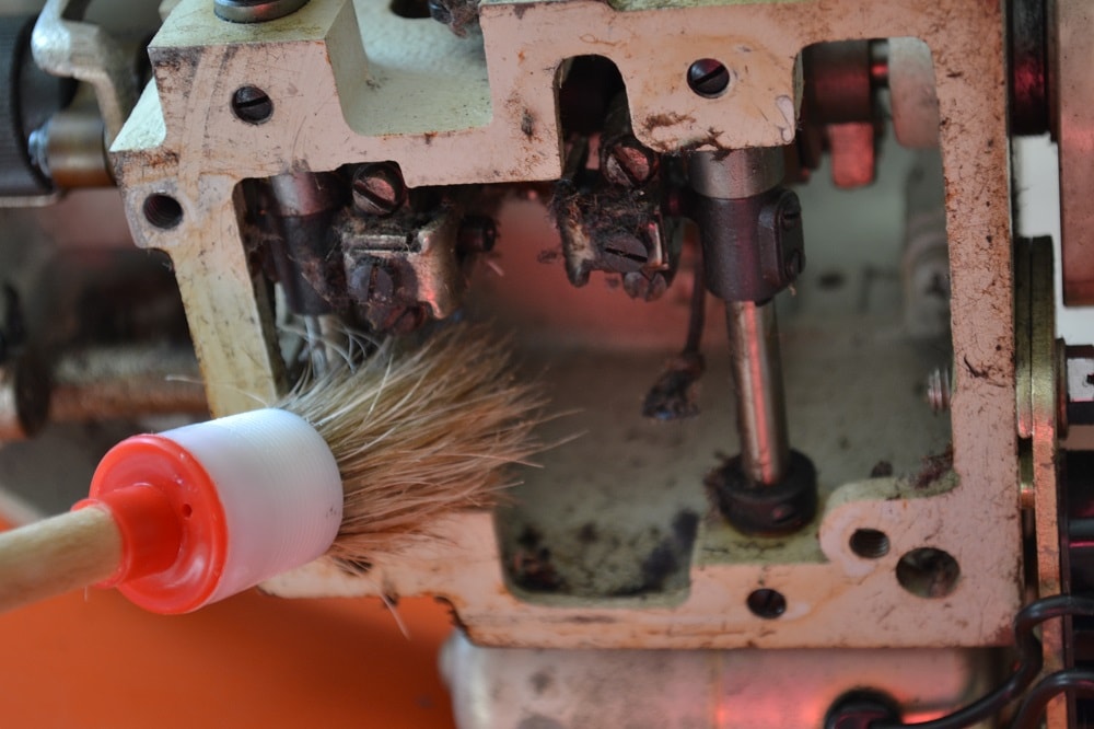 Start to clean inner parts with brush