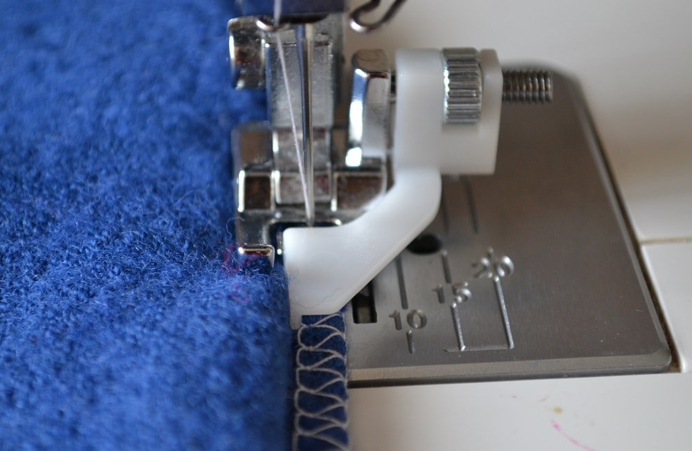 Place the folded fabric on sewing machine