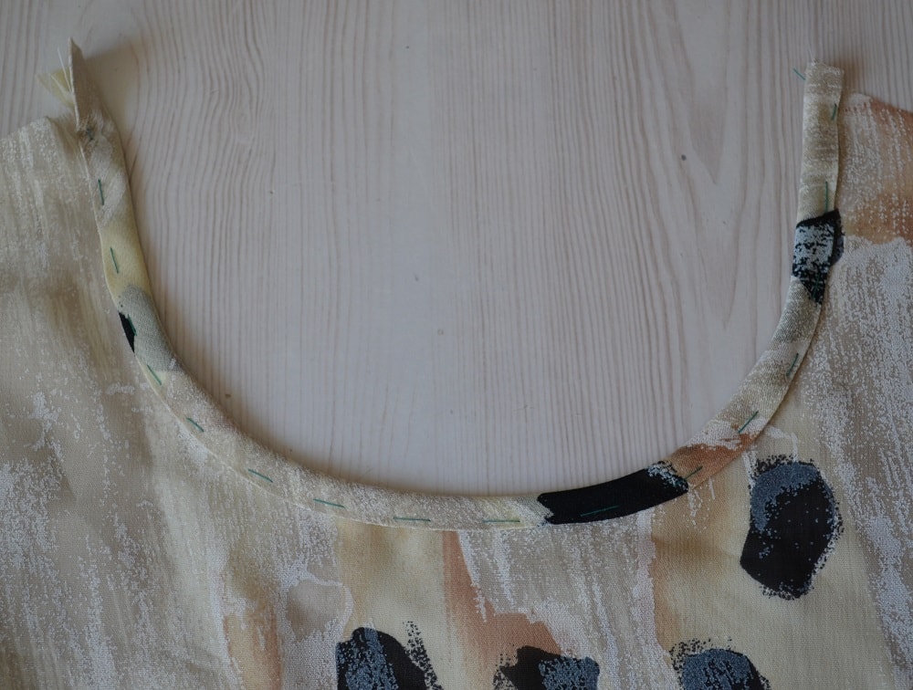 French bias binding before finish stitching