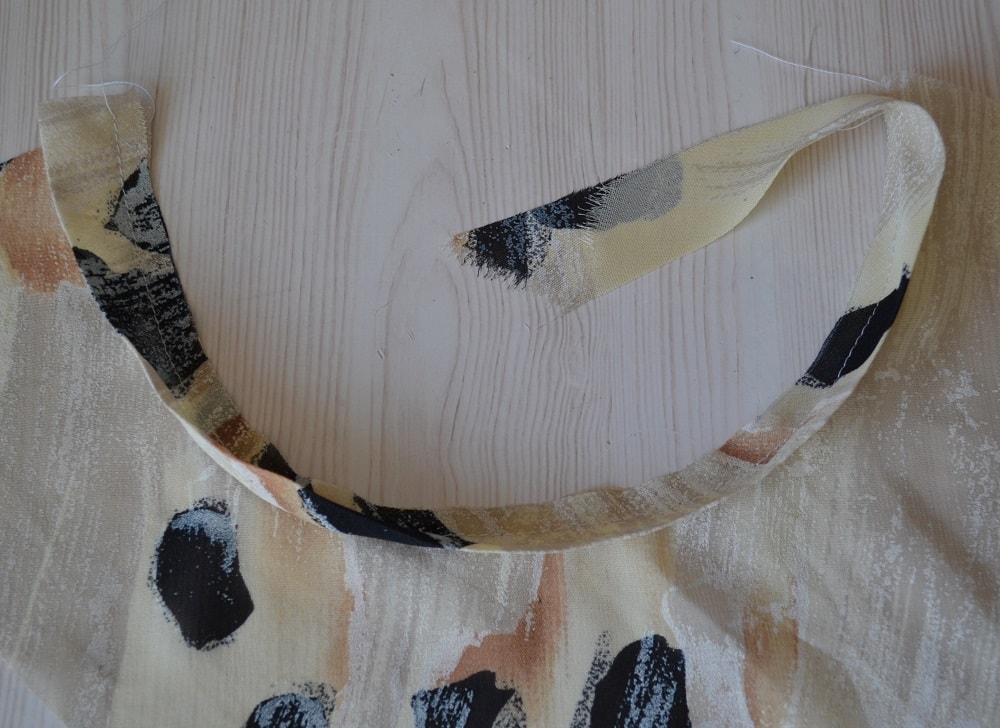 Part of strip for making bias binding