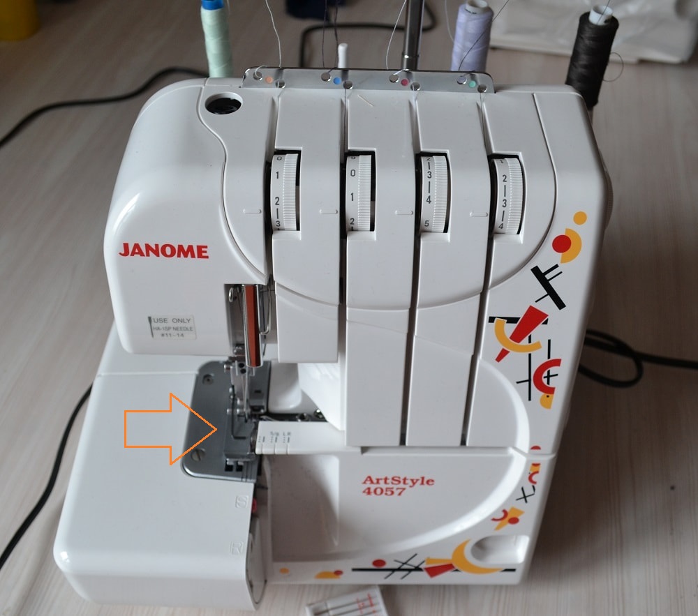 Working area of serger