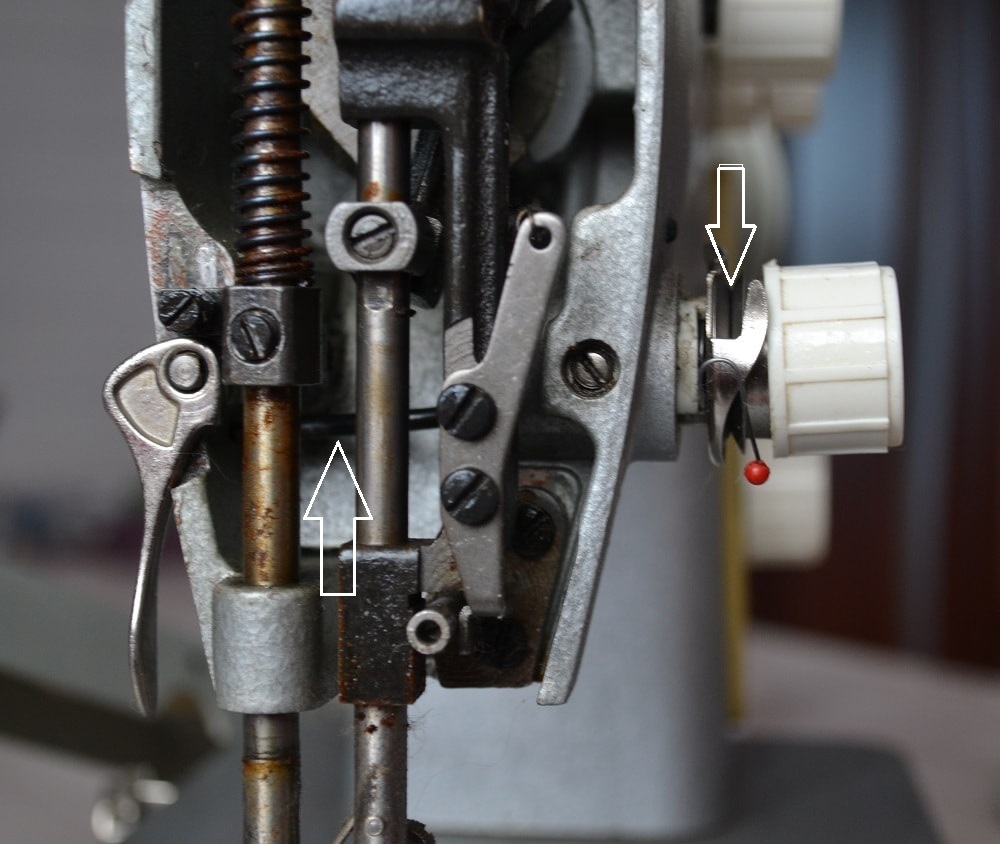 Two details affecting on needle thread tension