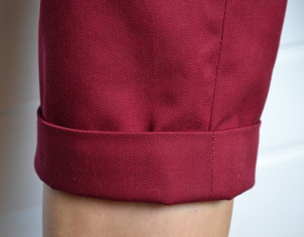 The cuff on the bottom of shorts