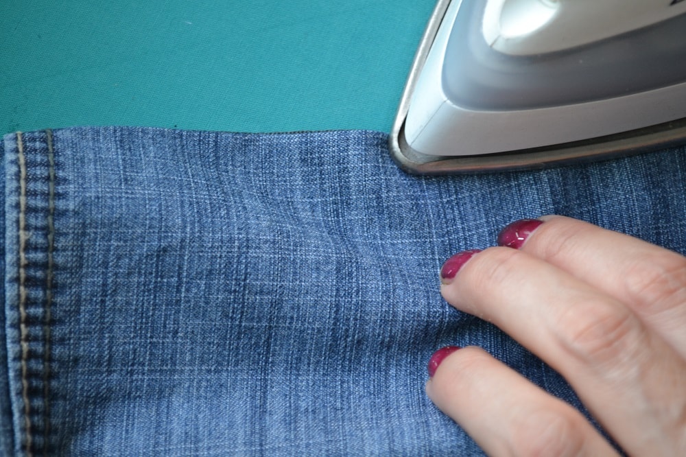 New edge of the jeans hem