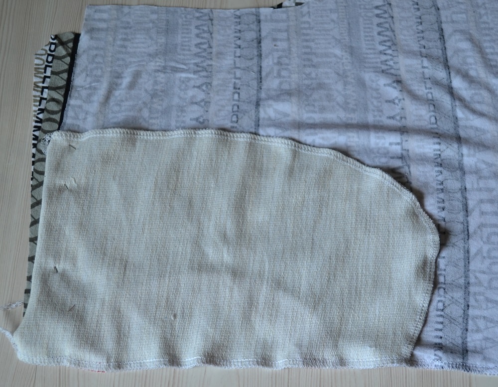 Overlock stitches along side seam