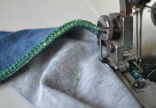 How to hem knit fabric with a serger