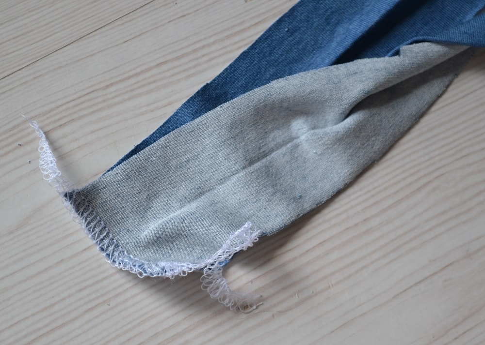 Join both edges of bias tape using a serger