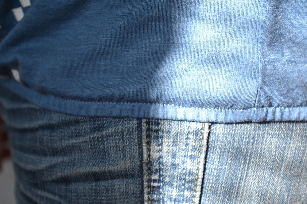 How to sew the hem line with straight stitches