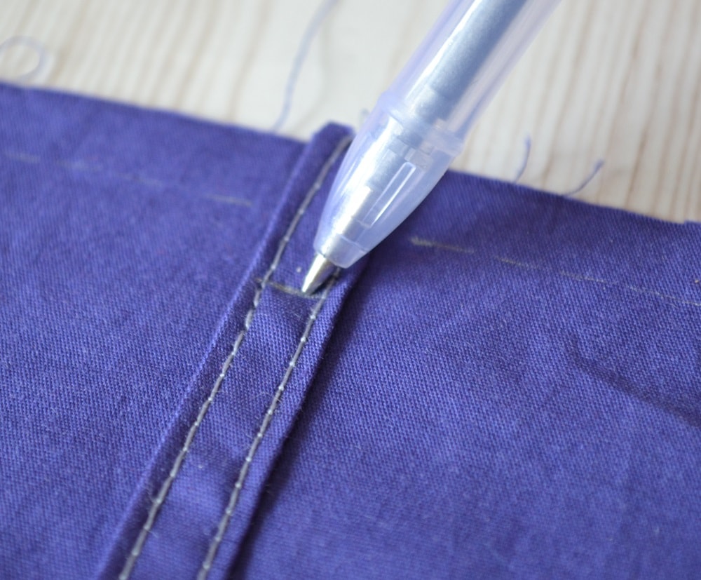 Add the loop to waistline of skirt
