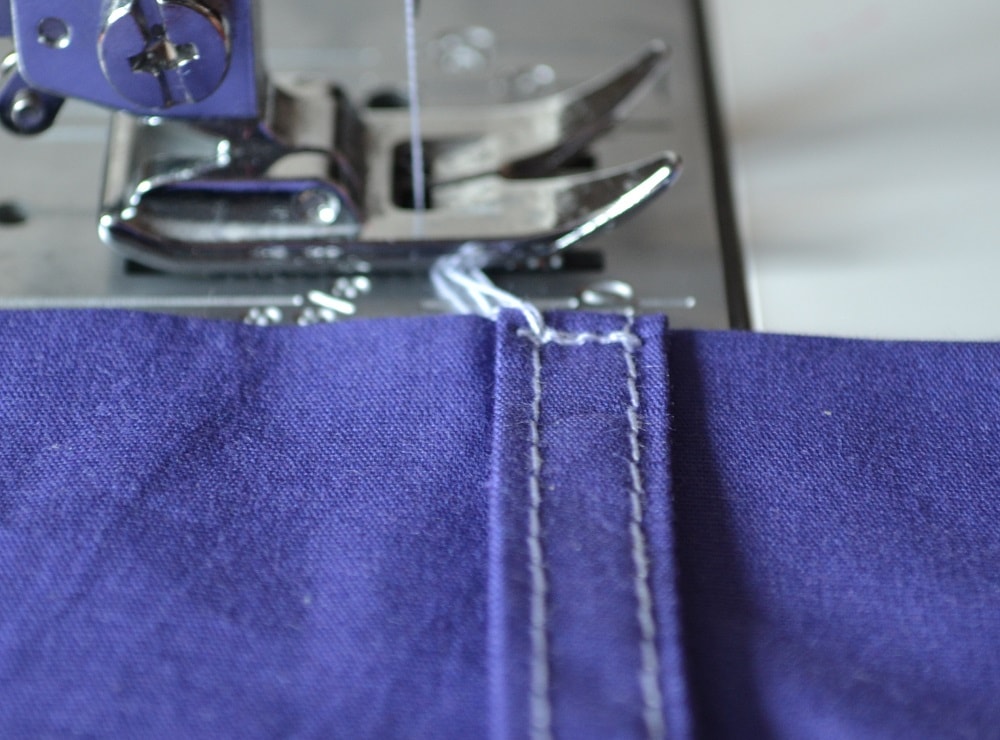 Sew top edges of loops with reverse stitches