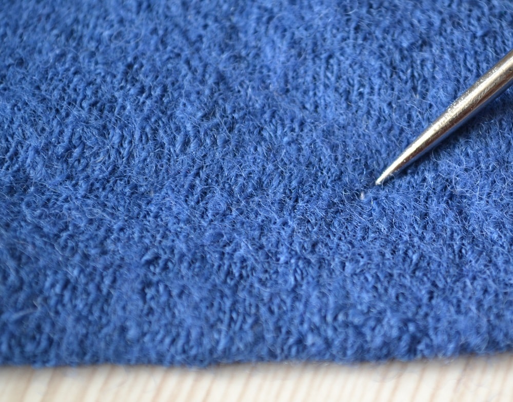 Right side of clothes with blind hem