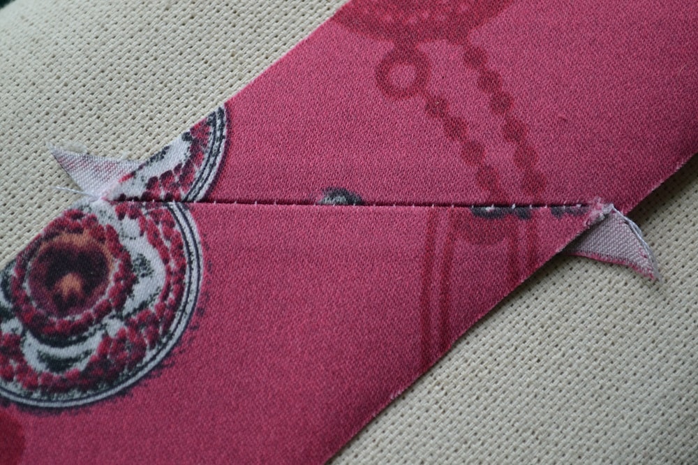 Face side of bias tape