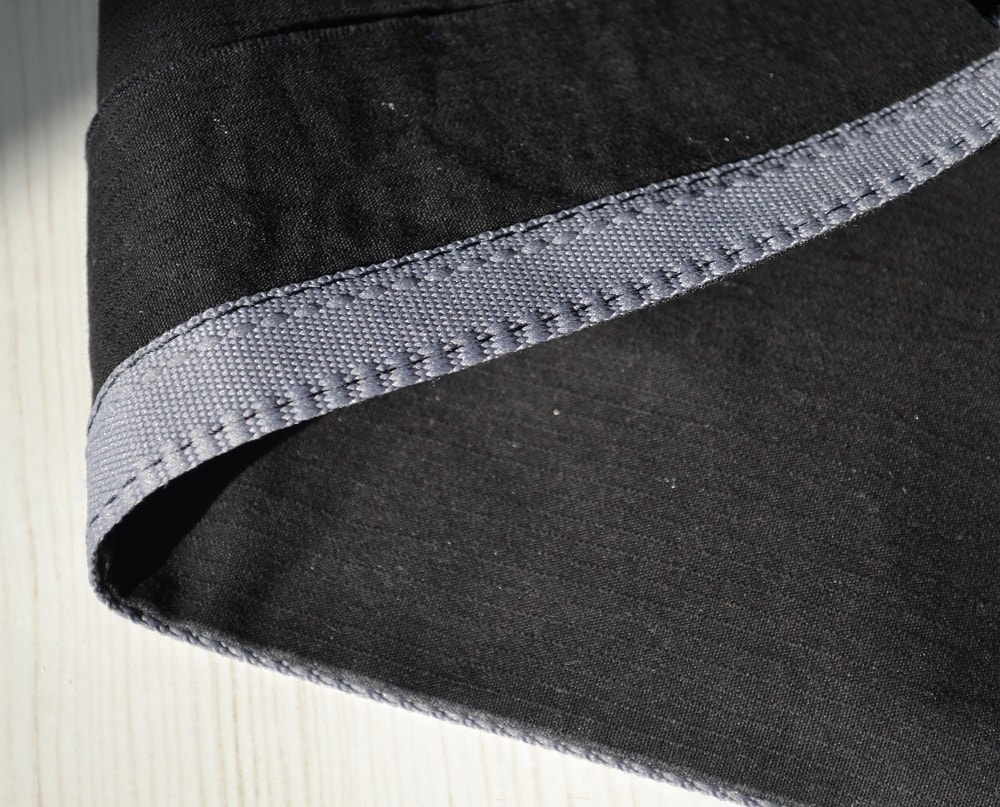 Kick tape on wrong and front sides of pants
