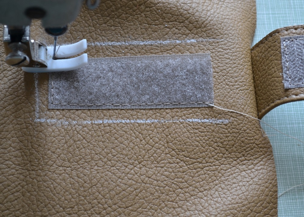 Stitch second part of velcro tape