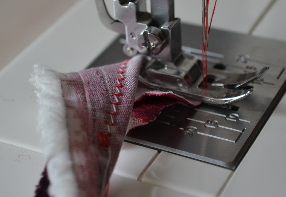 Take test stitching with double needle
