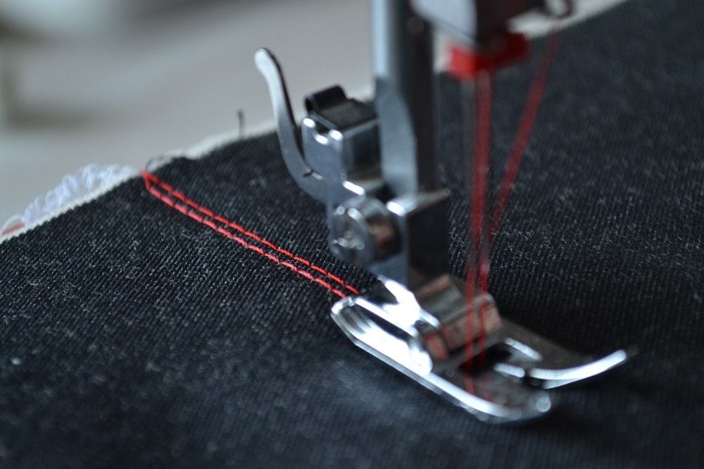 Now start sewing with double needle