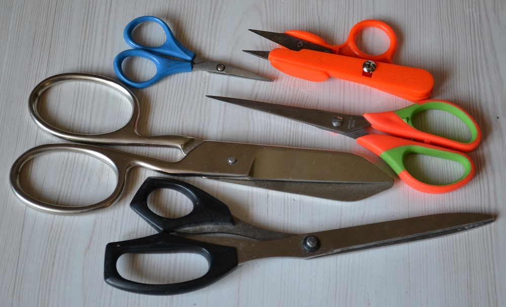 The scissors for cutting fabric