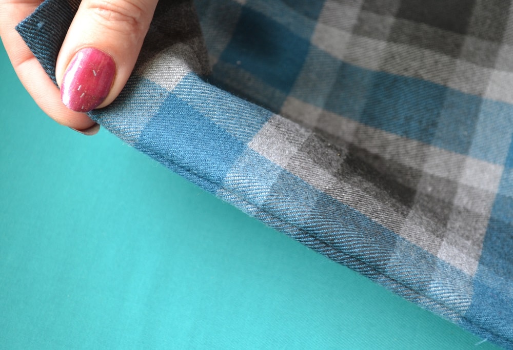 Fold a fabric along the seam