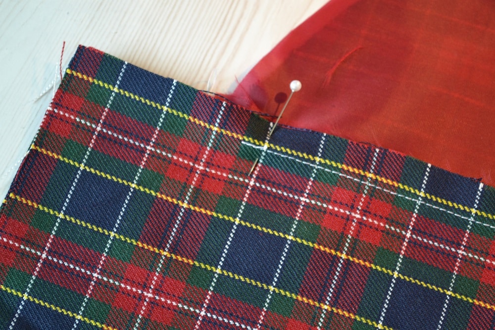 Pin both parts of pocket together