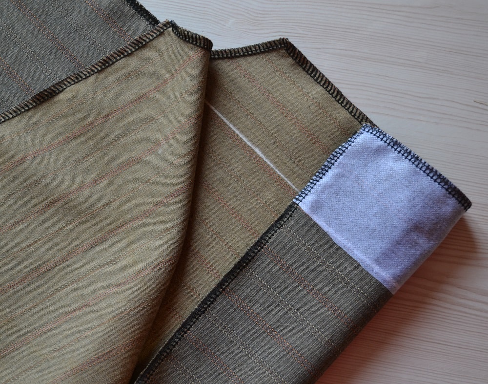 Finish edges using a zigzag stitch