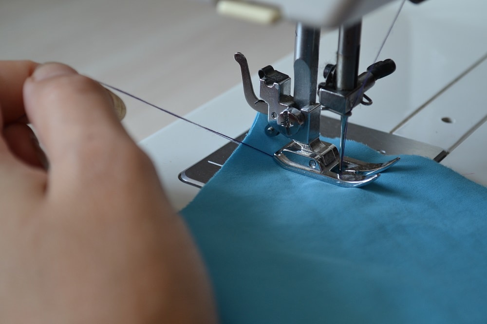 Test stitches on small pieces of fabric