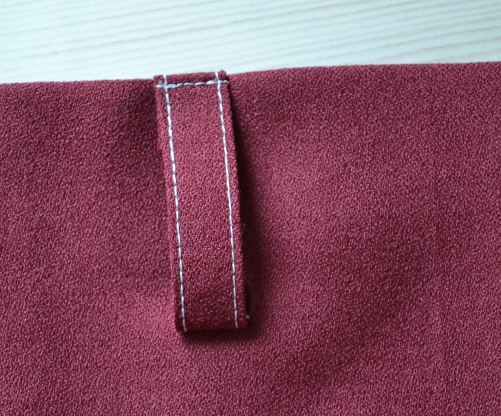 Make marks before stitching the belt loops