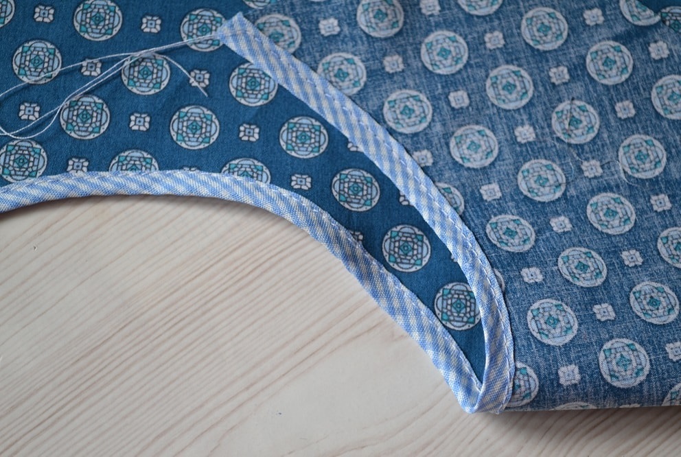 Wrong side of bias tape binding