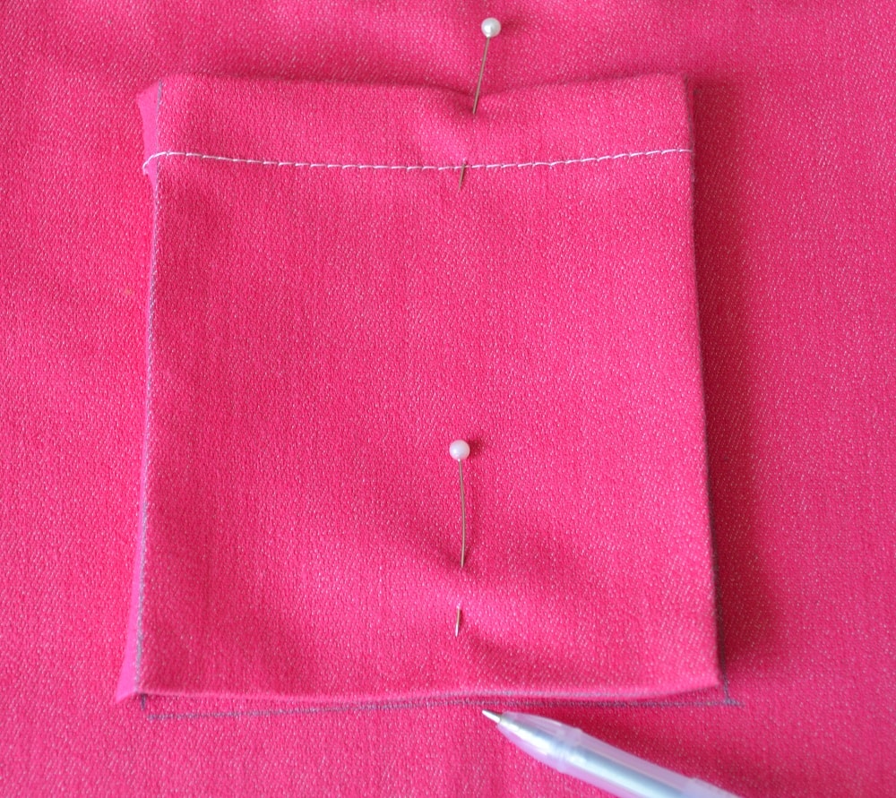 Place pocket into boundaries and pin it