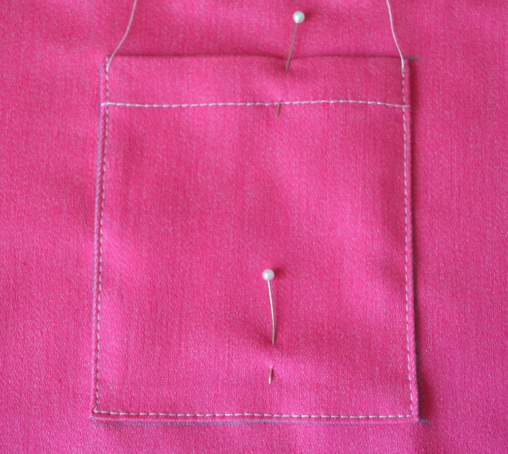 Final step of making patch pocket