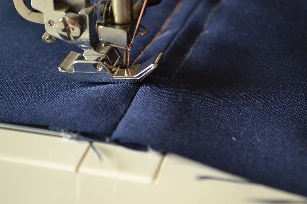 Two parallel lines near central seam