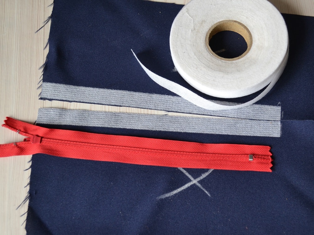 Add an interfacing fusible tapes to edges of fabric
